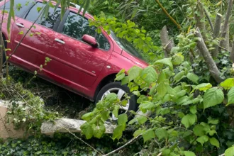 Une voiture termine sa course dans un jardin à Ancerville