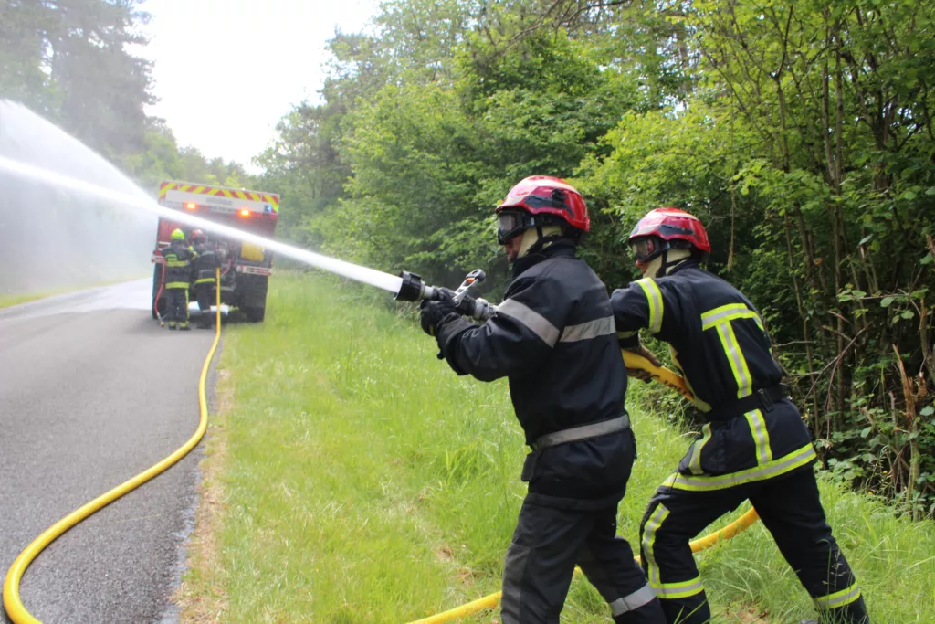 Exercice feu de forêt des pompiers de la Meuse