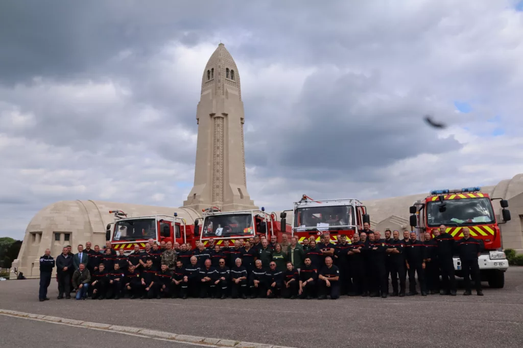 Exercice feu de forêt des pompiers de la Meuse