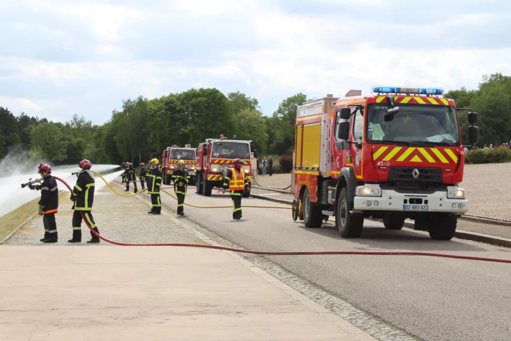 Exercice feu de forêt des pompiers de la Meuse
