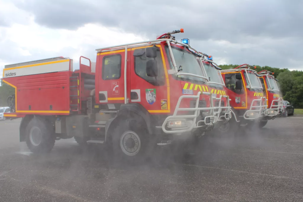 Exercice feu de forêt des pompiers de la Meuse