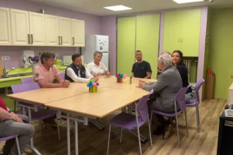 Nicolas Lacroix en visite à l"ehpad