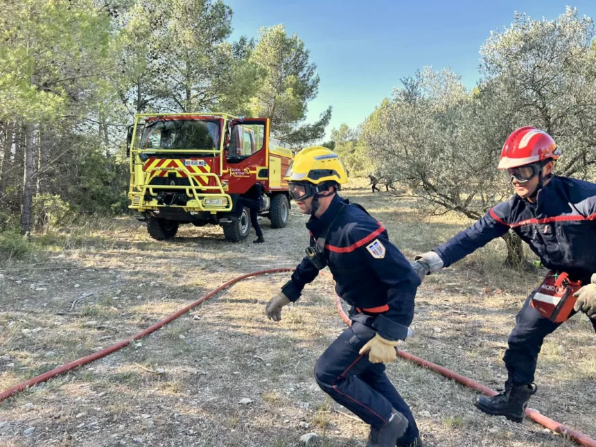 Pompiers de la Haute Marne sur un feu de forêt