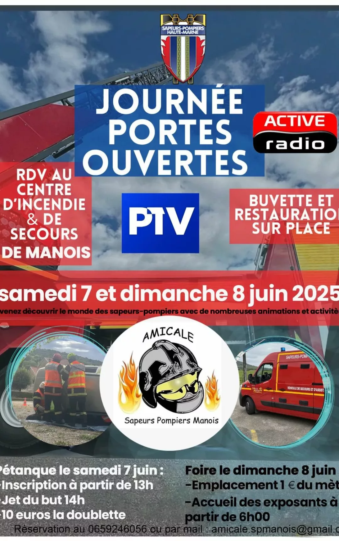 Affiche Portes Ouvertes SP Manois 2025 avec partenaires